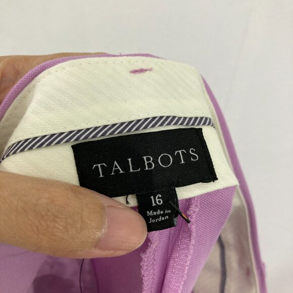 New Talbots size 16 Pink Purple Flare Kick Crop Pants Preppy Office Work - Picture 4 of 12